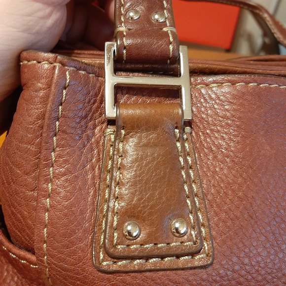 Fossil Brown Pebble Leather Satchel Bag - Like New - Picture 6 of 7